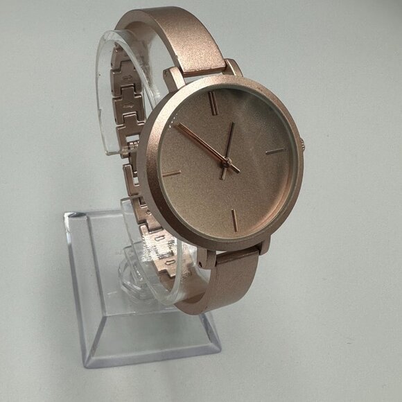3/$30 INC Watch Women Frosted Metallic Brown Bangle Style Band Minimalist - Picture 1 of 15